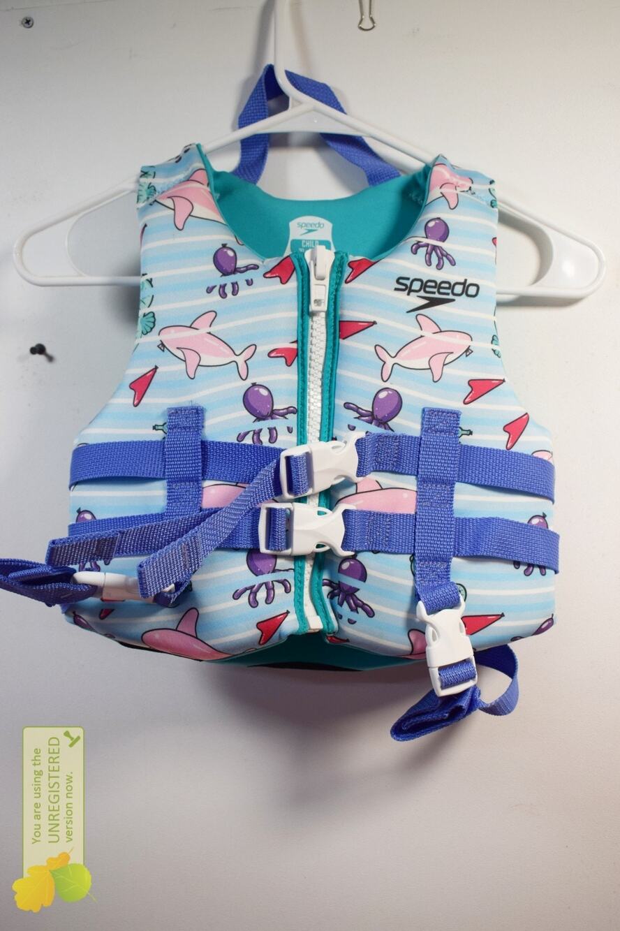Speedo Kids' Life Jacket Vest 33-55lbs Angelic Blue Balloonies 091110812